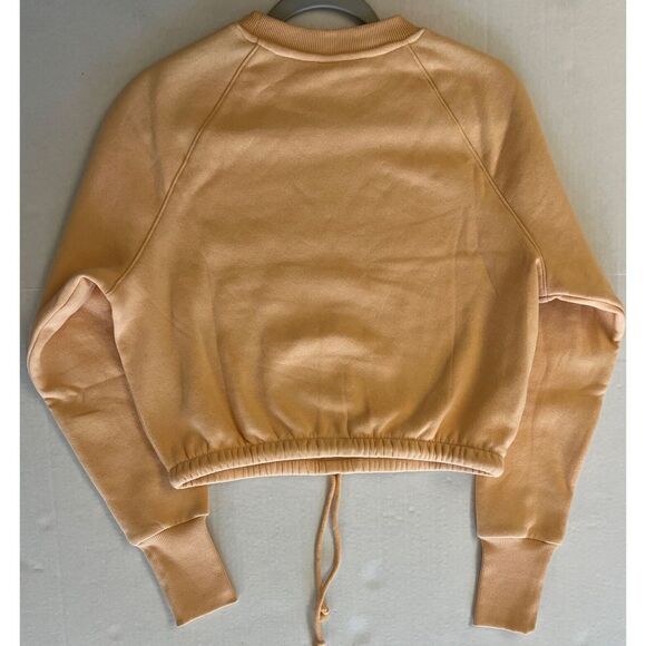 H&M Womens Sz X-Small Sweatshirt Drawstring Crop Peach - Picture 6 of 7